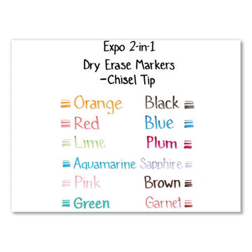 EXPO® 2-in-1 Dry Erase Markers, Medium Chisel Tip, Assorted Colors, 6-pack freeshipping - TVN Wholesale